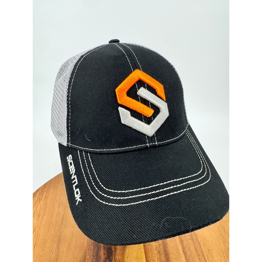ScentLok Mens Black Gray‎ Mesh Trucker Hat Embroidered Logo Outdoor Gear